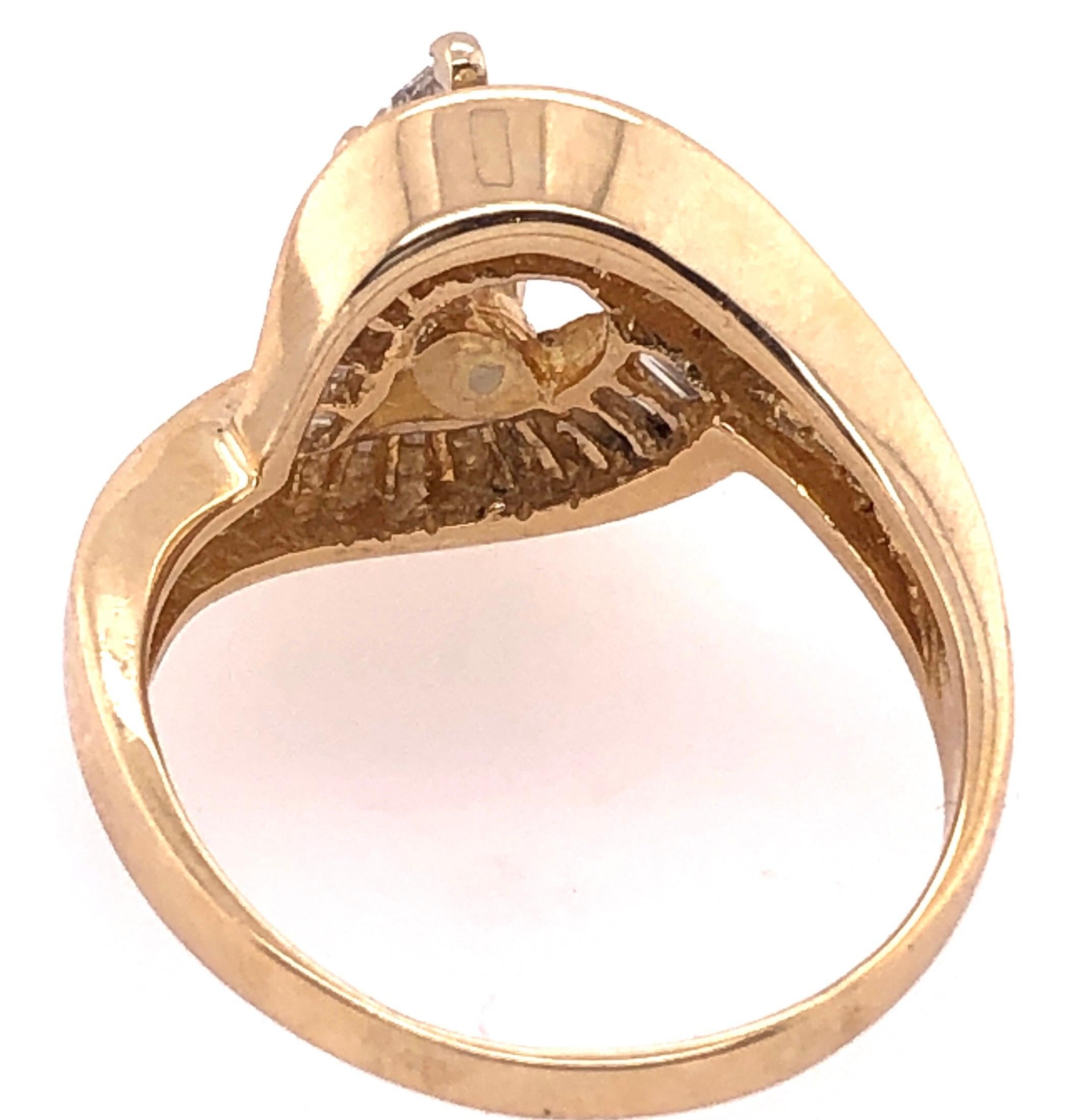 Yellow Gold Free Style Ring with Diamonds For Sale 1