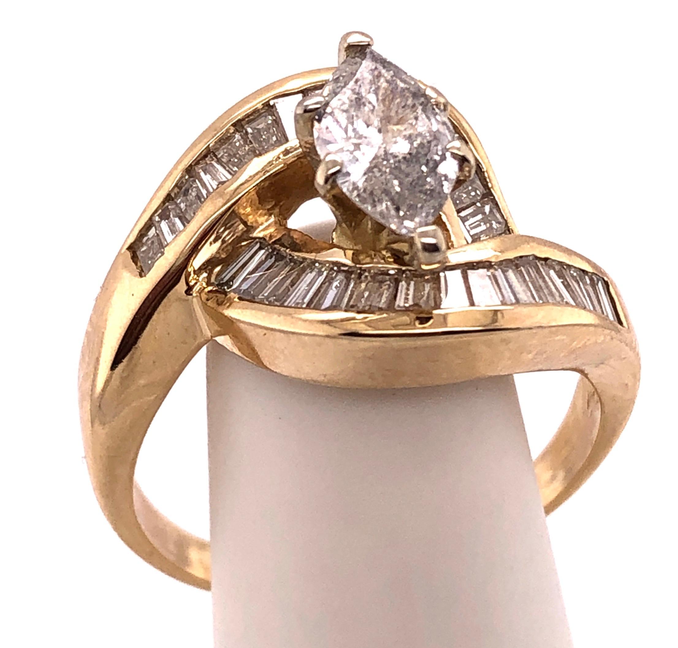 Yellow Gold Free Style Ring with Diamonds For Sale 2