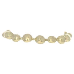 Yellow Gold Freeform Link Bracelet 6 3/4" - 18k Matte