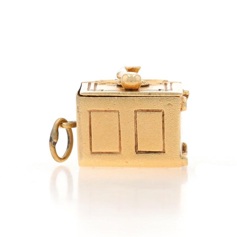 Women's or Men's Yellow Gold Freestanding Floor Safe Charm - 14k Security Valuables Opens For Sale