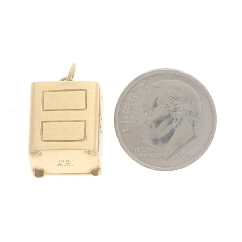 Yellow Gold Freestanding Floor Safe Charm - 14k Security Valuables Opens For Sale 1
