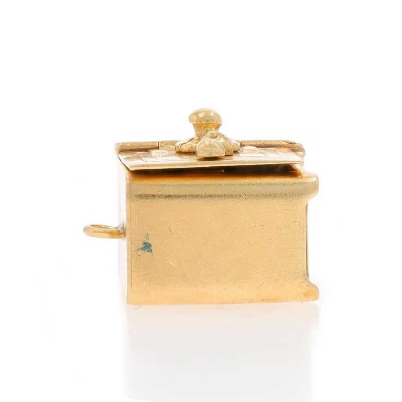Pendentif de coffre-fort autoportant en or jaune Mad Money, fermetures à glissière en 14 carats Unisexe en vente