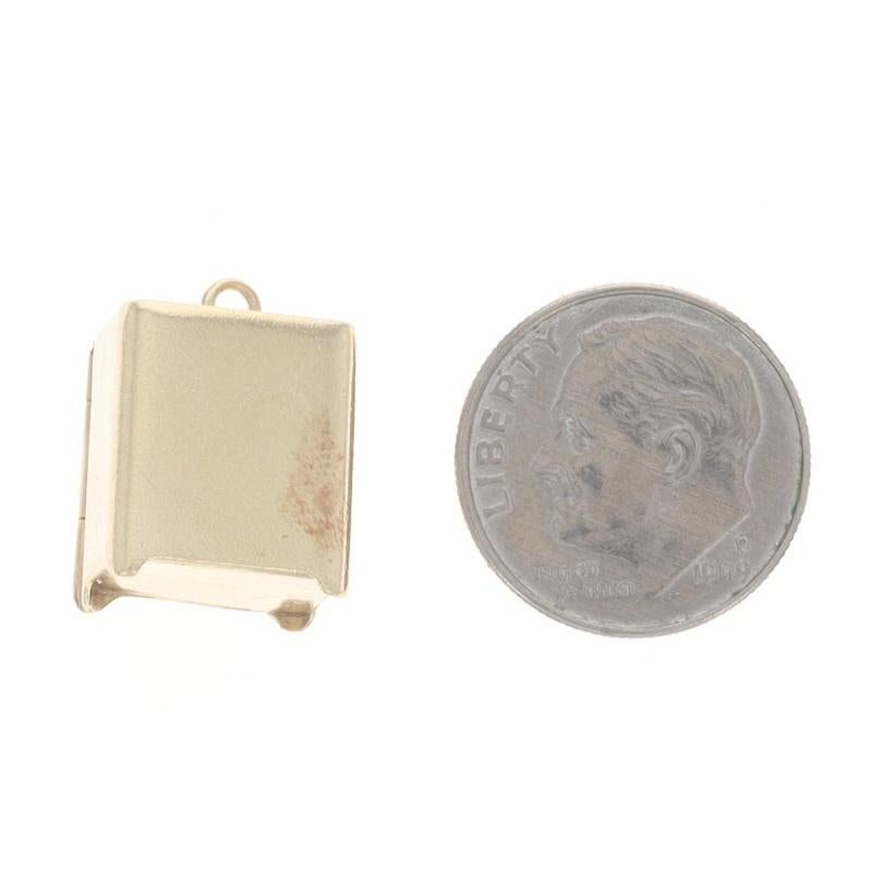 Pendentif de coffre-fort autoportant en or jaune Mad Money, fermetures à glissière en 14 carats en vente 1