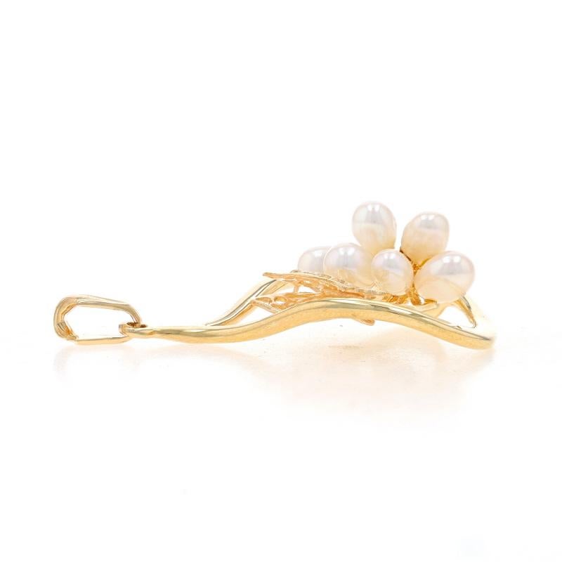 Gelbgold Süßwasserperle Schmetterling Blume Anhänger - 14k Nature (Perle)