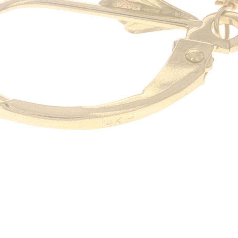 Boucles d'oreilles pendantes en or jaune avec perles d'eau douce 14k percées Pour femmes en vente