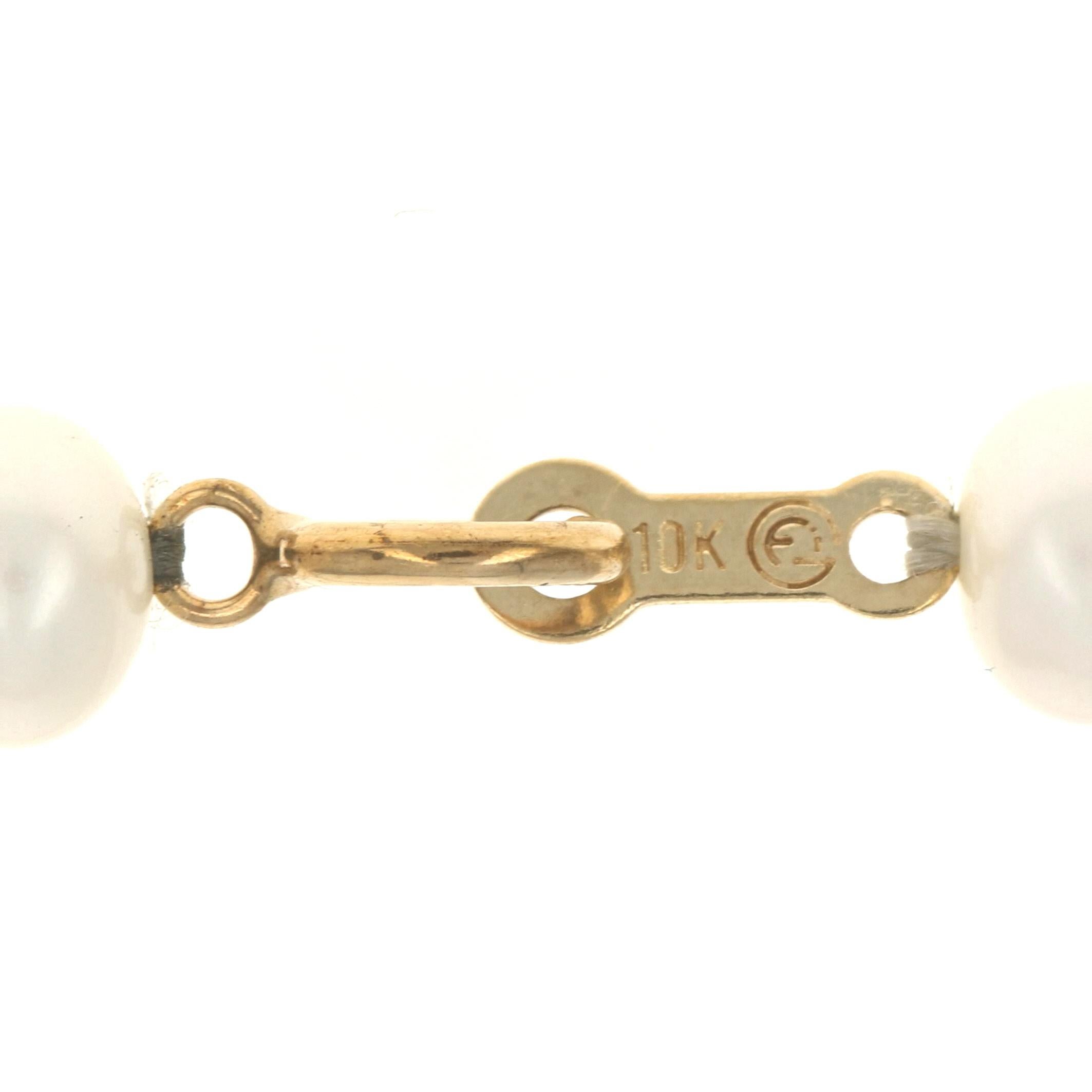 Bracelet en or jaune avec perles d'eau douce de 6 3/4