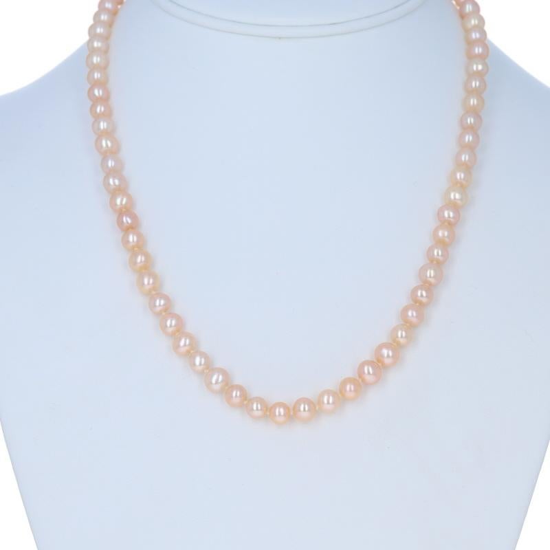 Collana con fili annodati di perle d'acqua dolce in oro giallo da 18 1/2