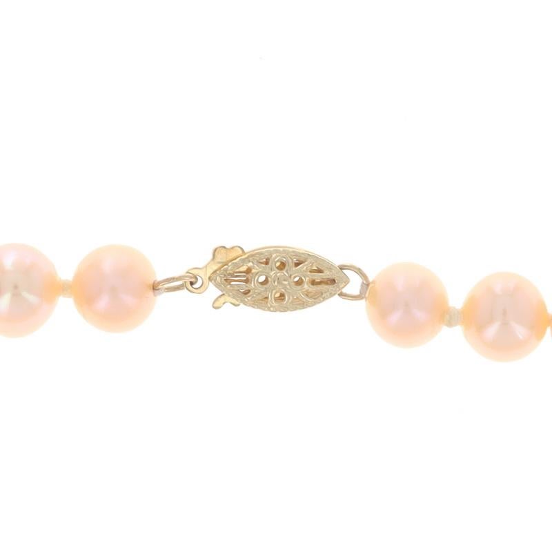 Collana con fili annodati di perle d'acqua dolce in oro giallo da 18 1/2