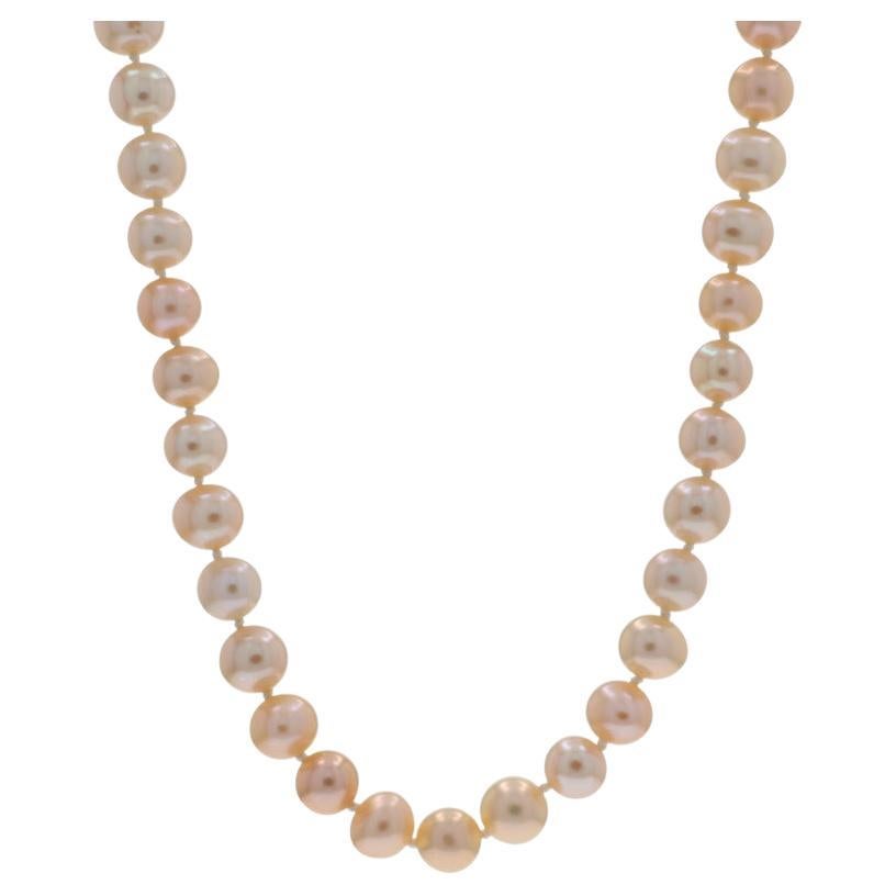 Collana con fili annodati di perle d'acqua dolce in oro giallo da 18 1/2" - 14k