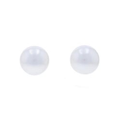 Yellow Gold Freshwater Pearls Stud Earrings 14k Round Pierced