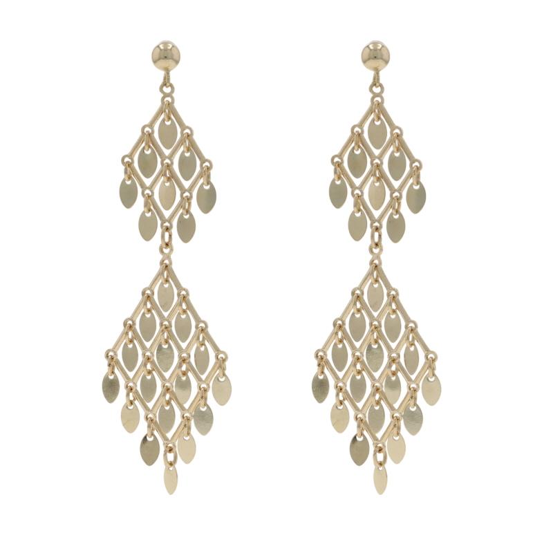 Contenu du métal : Or jaune 14k

Style : Chandelier
Type de fermeture : Fermeture papillon
Thème : Fringe

Mesures

Hauteur : 2 7/16