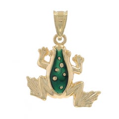 Yellow Gold Frog Pendant 14k Amphibian