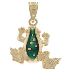 Yellow Gold Frog Pendant 14k Amphibian