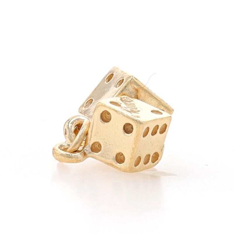 Metal Content: 14k Yellow Gold

Theme: Gaming Dice, Gambling Casino

Measurements

Tall (from stationary bails): 15/32