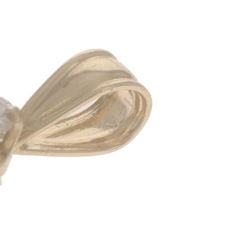 Donna Ciondolo a cuore in oro giallo con granato e diamante 14k Love in vendita