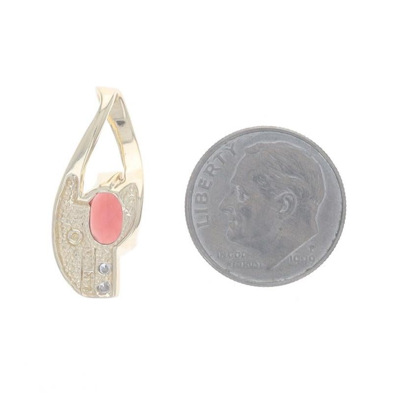 Pendentif en or jaune grenat diamant - 14k Oval 1.48ctw Excellent état - En vente à Greensboro, NC
