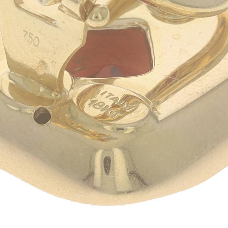 Gelbgold Granat Große Ohrstecker - 18k Modified Square 5,12ctw Clip-Ons Damen