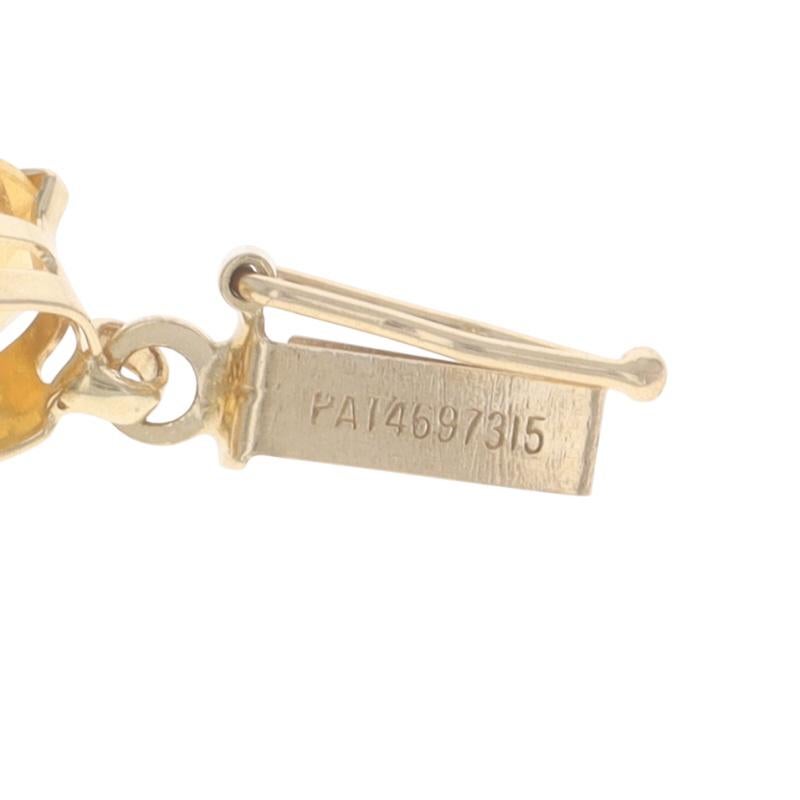 Bracelet de tennis en or jaune grenat péridot améthyste 8 1/4