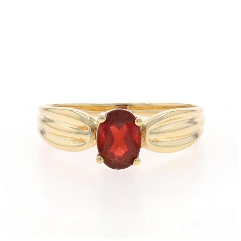 Size: 7 1/2
Sizing Fee: Up 3 sizes for $25 or Down 3 sizes for $25

Metal Content: 10k Yellow Gold

Stone Information

Natural Garnet
Carat(s): 1.00ct
Cut: Oval
Color: Red

Total Carats: 1.00ct

Style: Solitaire

Measurements

Face Height (north to