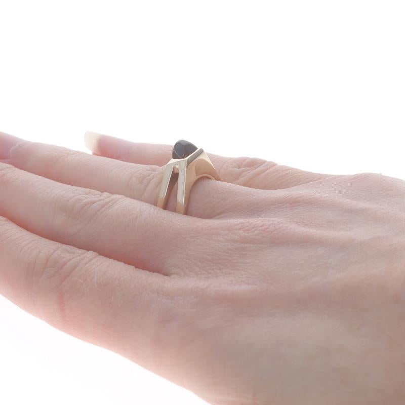 Bague solitaire carrée cabochon géométrique en or jaune 14 carats Pour femmes en vente
