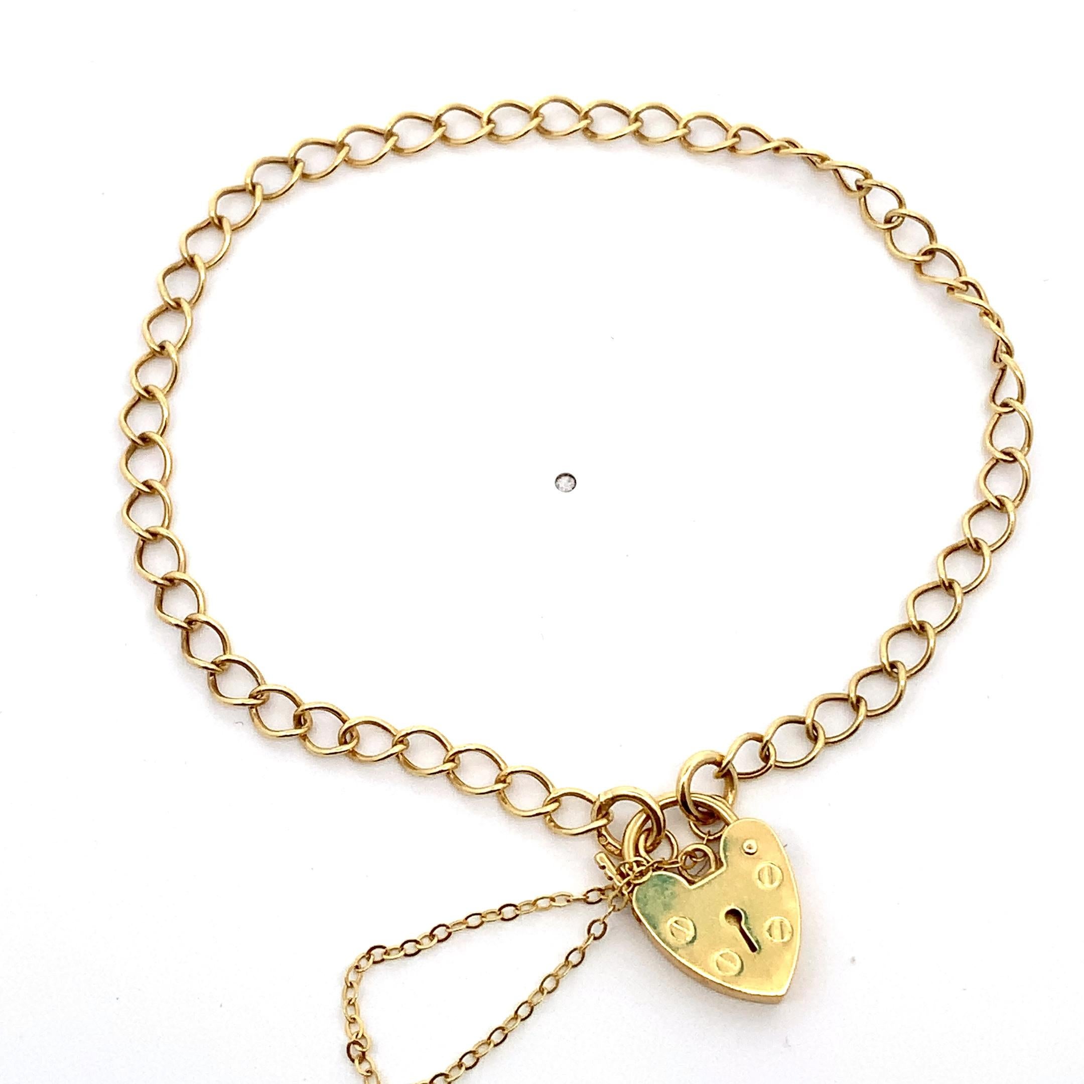 Pulsera de cadena gruesa con puerta de oro amarillo en venta 1