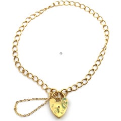 Pulsera de cadena gruesa con puerta de oro amarillo