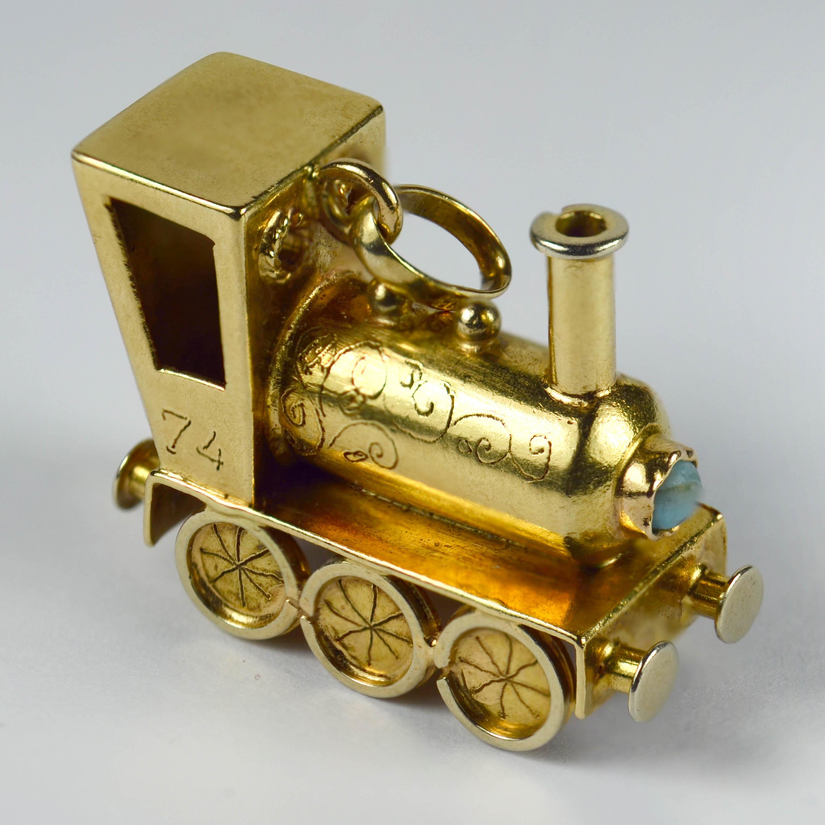 gold train charm