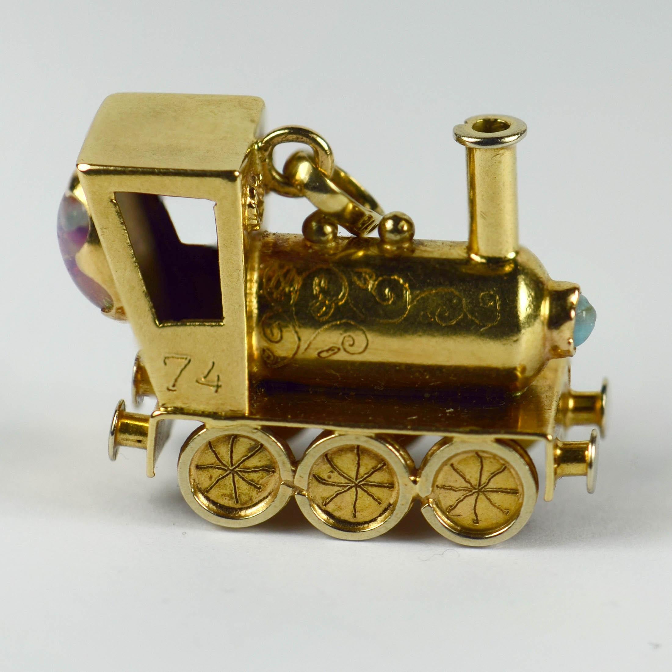 Details about  / 14k Yellow Gold I Love Trains Steam Locomotive Charm Pendant With Heart