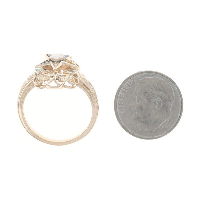 Gelbgold Edelsteine Orden des Ostersterns Ring - 14k Star Point Masonic im Angebot 2