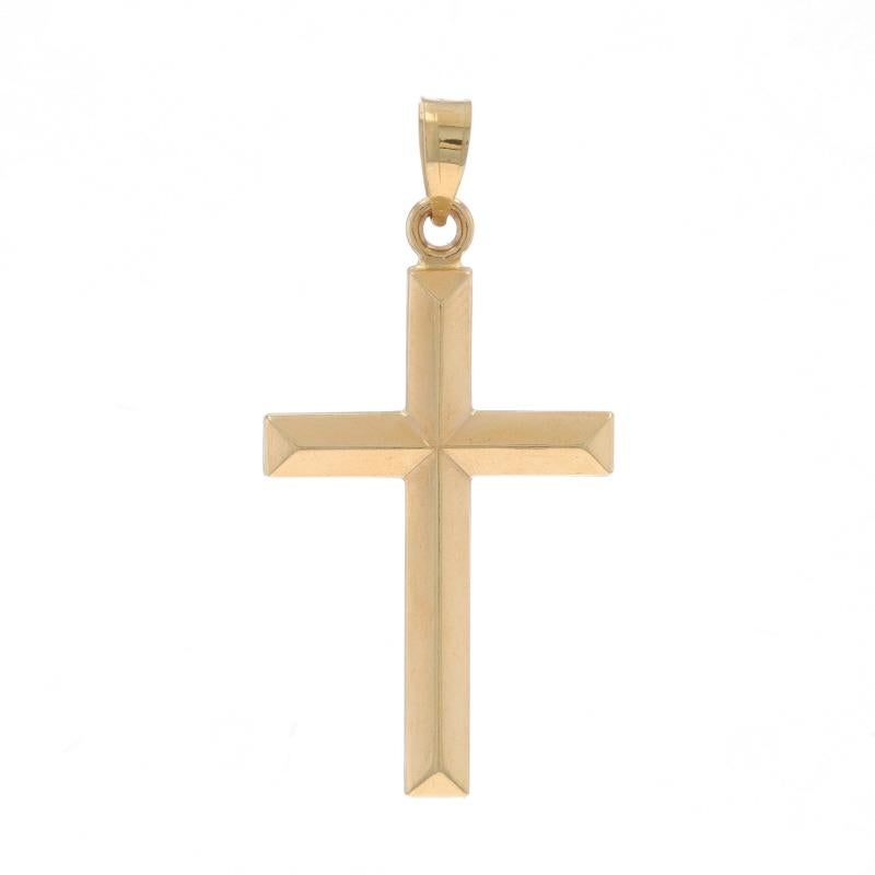 Pendentif croix géométrique en or jaune 14k Christianisme Pour femmes en vente