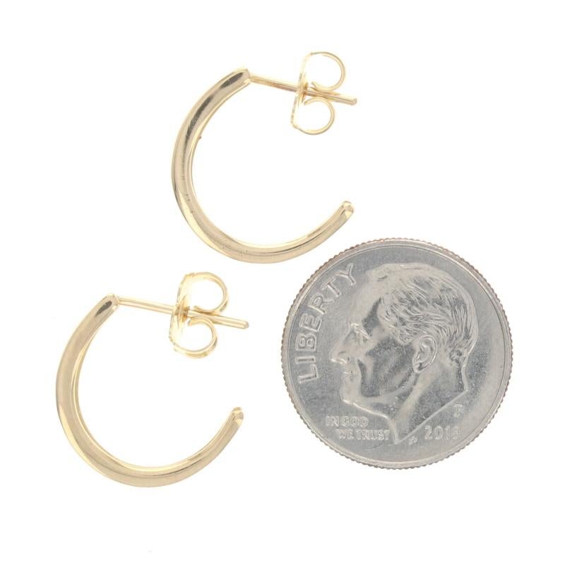 Geometrische Halbhoop-Ohrringe aus Gelbgold - 18k griechisch-griechische Schlüssel-inspiriert durchbohrt Damen im Angebot