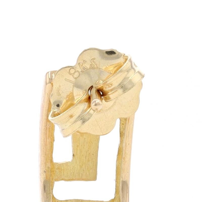 Geometrische Halbhoop-Ohrringe aus Gelbgold - 18k griechisch-griechische Schlüssel-inspiriert durchbohrt im Angebot 1