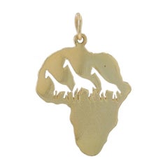 Yellow Gold Giraffe Charm 9k African Safari