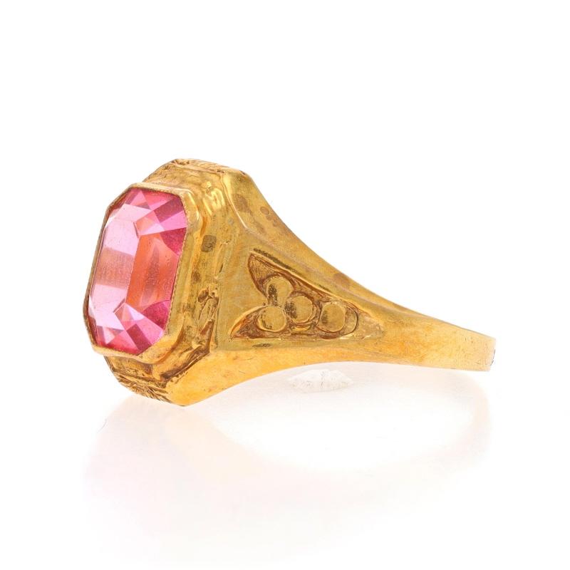 De las mujeres Anillo Solitario Vintage Oro Amarillo Cristal 10k SZ 6 1/2 en venta