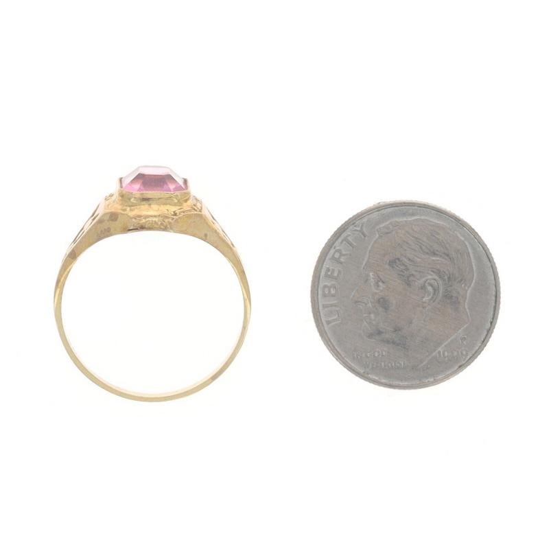 Anillo Solitario Vintage Oro Amarillo Cristal 10k SZ 6 1/2 en venta 2