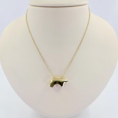 Yellow Gold Golden Bear Pendant Necklace