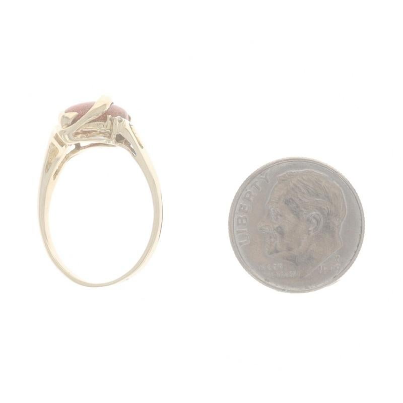Bague bypass en or jaune et zirconia cubique en cabochon marquise 14 carats en vente 2
