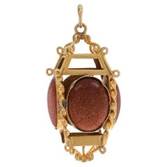 Charm Lanterna d'epoca in oro giallo 18k Cabochon ovale