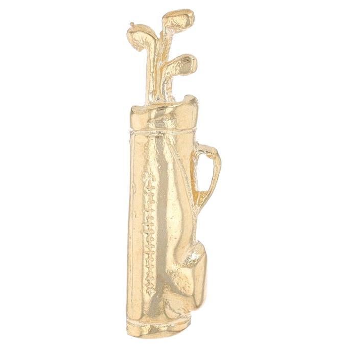Yellow Gold Golf Bag & Clubs Pendant - 14k Golfing Sports Recreation For Sale
