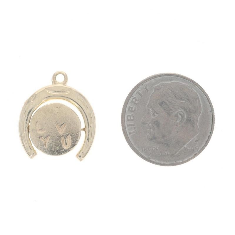 Breloque Good Luck Spinner en or jaune - 14k Pendentif I Love You Moves en vente 1