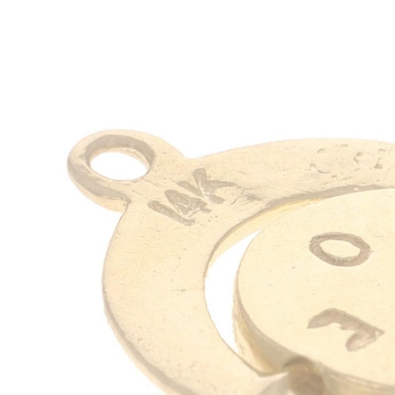 Breloque Good Luck Spinner en or jaune - 14k Pendentif I Love You Moves en vente 2