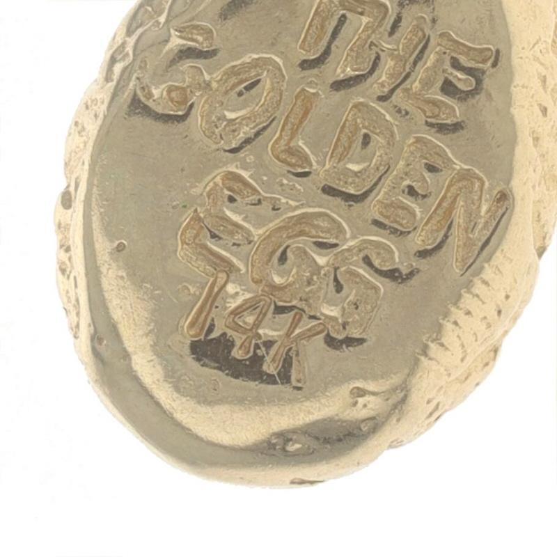 Oiseau qui a posé la breloque d'un œuf d'or jaune 14 carats ouverte la fable en émail d'Esope Unisexe en vente