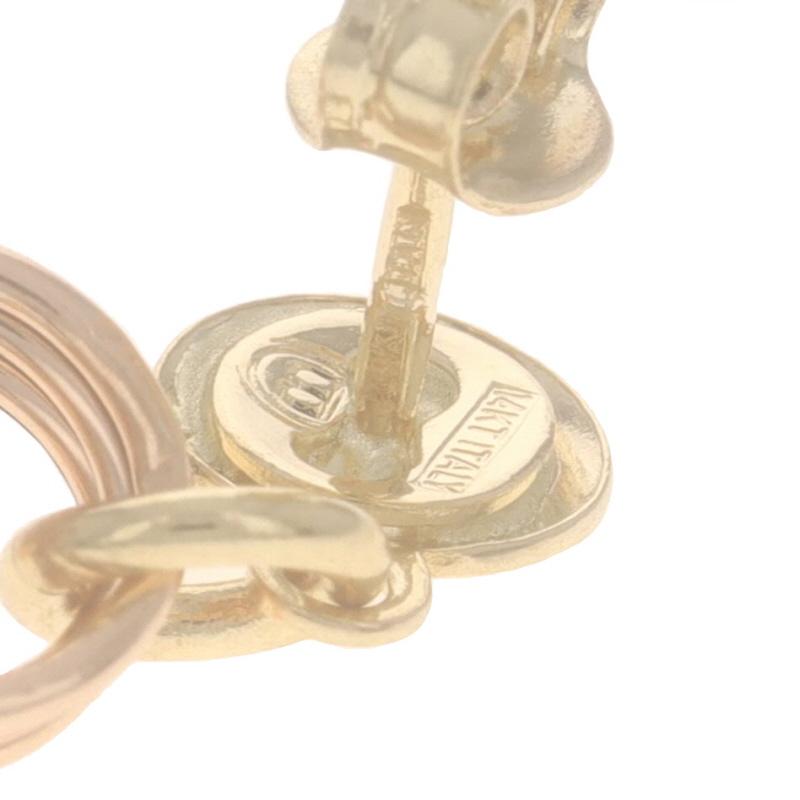 Pendientes colgantes de eslabón graduado de oro amarillo 14k perforados en venta 1