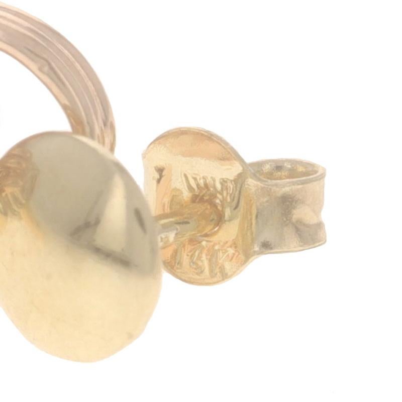 Pendientes colgantes de eslabón graduado de oro amarillo 14k perforados en venta 2