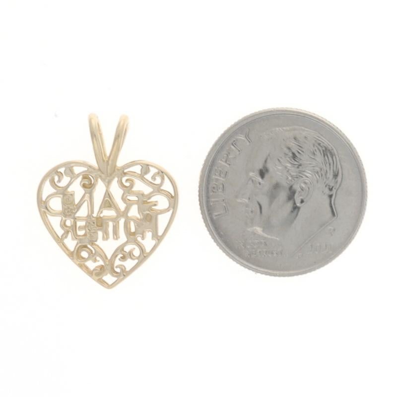 Gelbgold Großmutter Schnörkel-Herz-Anhänger - 14k Love Keepsake Damen