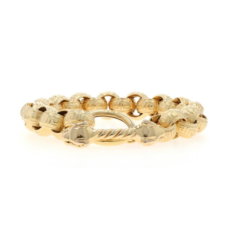 Pulsera de oro amarillo con cable de llave griega 7 1/4