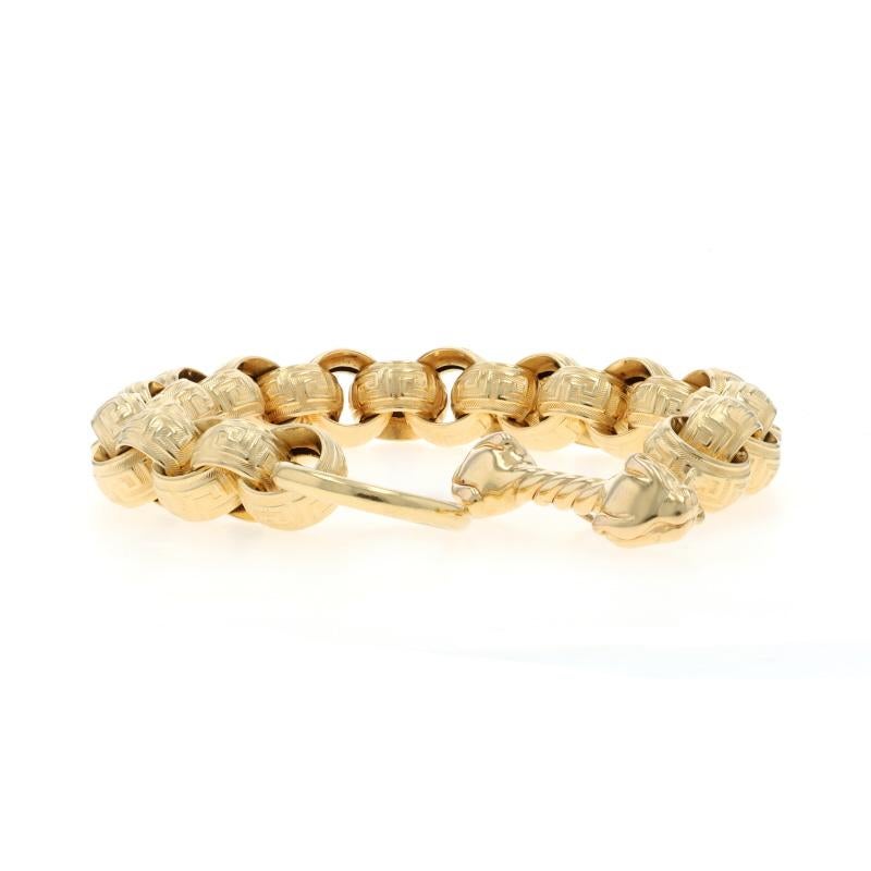 Pulsera de oro amarillo con cable de llave griega 7 1/4
