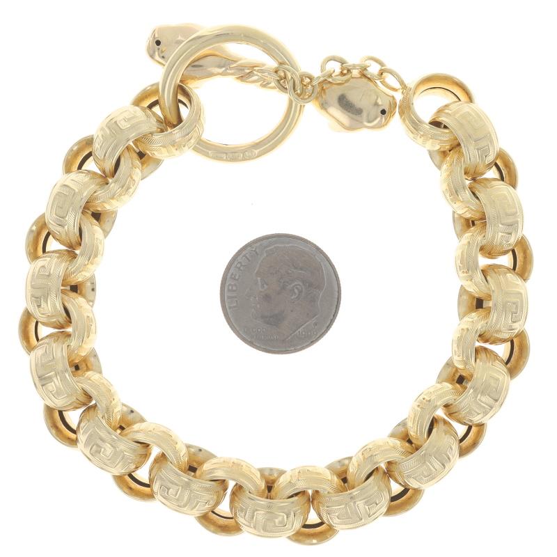 Pulsera de oro amarillo con cable de llave griega 7 1/4