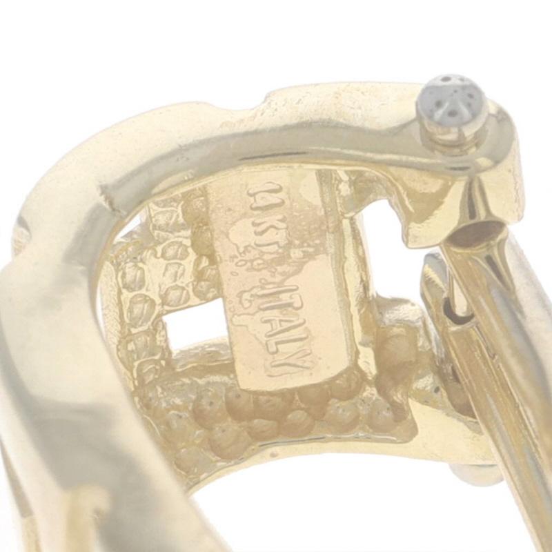 Yellow Gold Greek Key Earrings - 14k Pierced For Sale 1