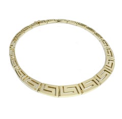 Yellow Gold Greek Key Eternity Necklace